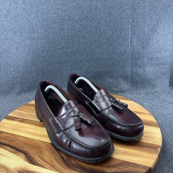 Men WalkOver by Dexter Handsewn Tassel Loafers 12M Brown Leather Slip On Shoes main image 4